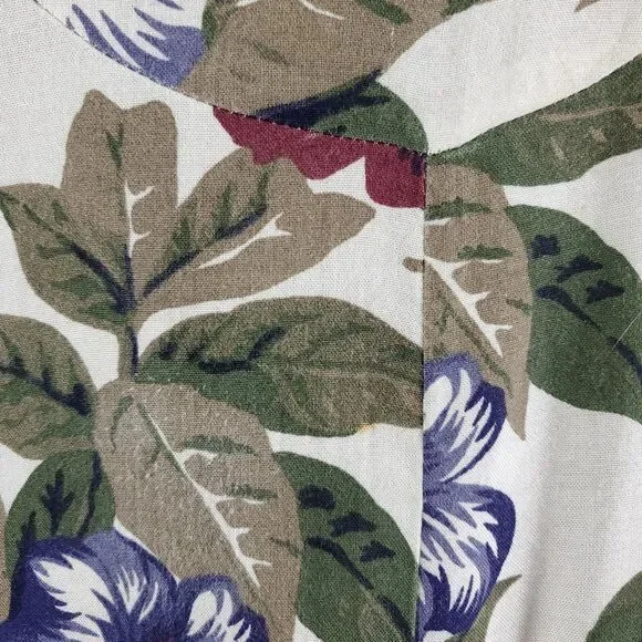 7/8 All That Jazz Midi Dress Plum Purple Floral Short Sleeve Vintage 80's 90's - Picture 14 of 14